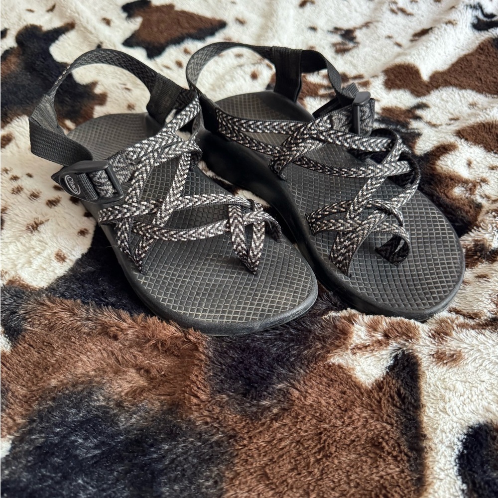 Chaco Black and Gray Outdoor Sandals with Adjustable Straps